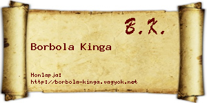 Borbola Kinga névjegykártya